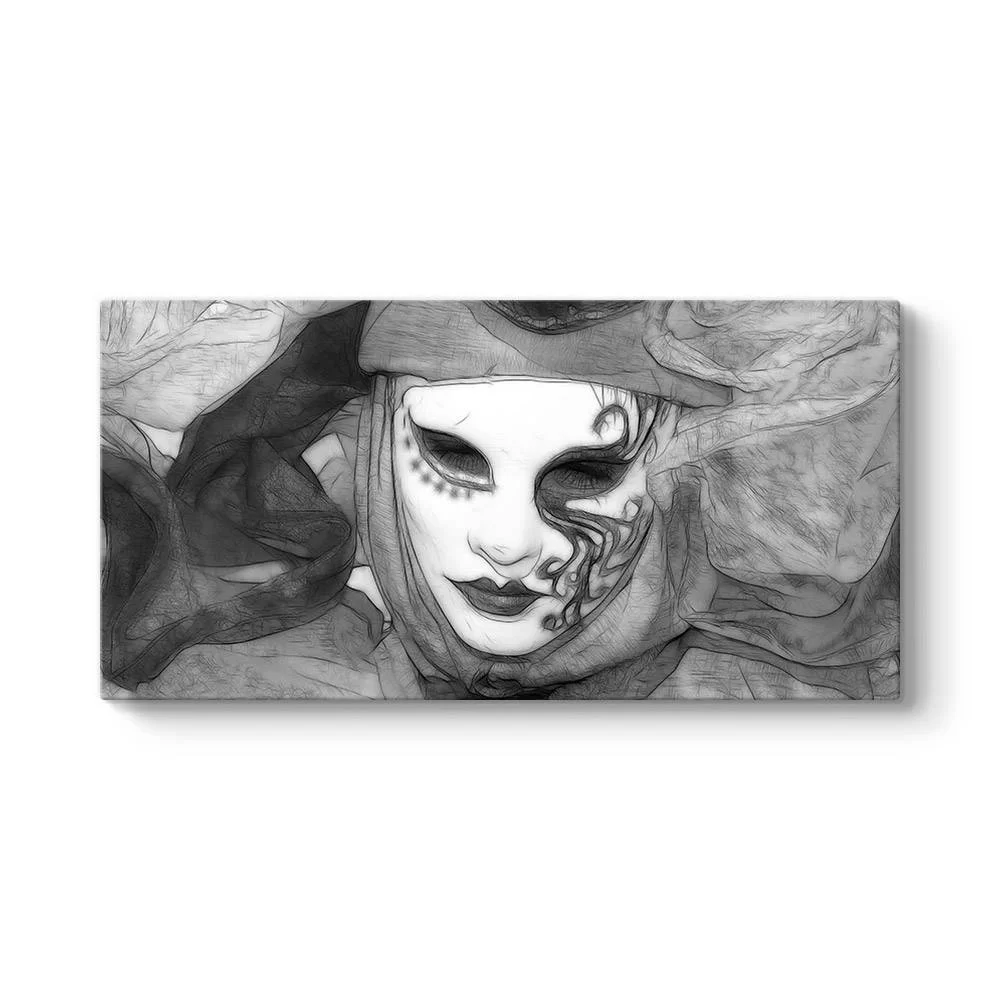 Siyah Beyaz Maske Tablosu - Model 5